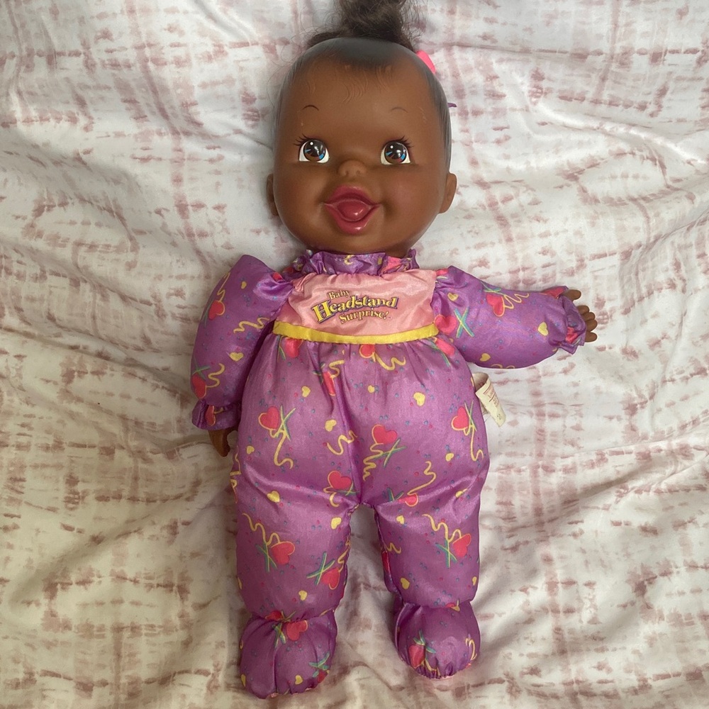 Vtg Baby Headstand Surprise 1996 Toy Biz 13" Purple Doll